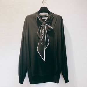 GIVENCHY シルク100%ブラウス　ブラックジバンシーブラウスサイズ34