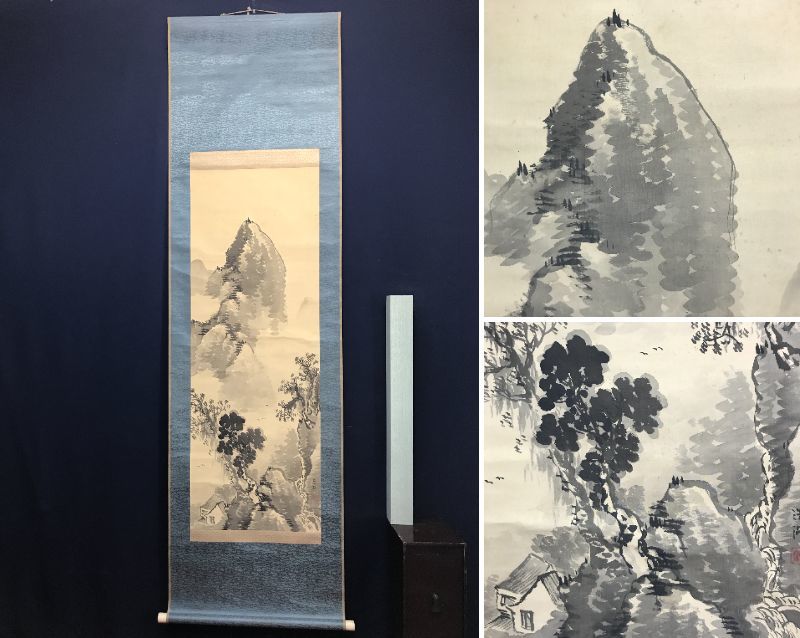 [Authentic work] Hiroko Fukuda / Landscape / Hanging scroll ☆ Treasure ship ☆ AC-667, painting, Japanese painting, landscape, Fugetsu