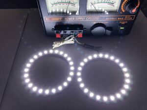 イカリング　24連　LED　SMD　タイプ　直径80mm　ホワイト　白　２個セット　高輝度 明るい 爆光 DC12V　点灯確認済み　送料無料！！