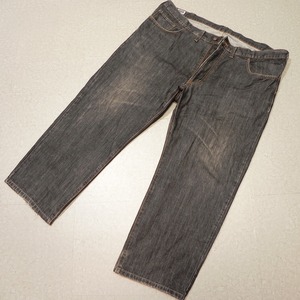 j455* large size big size W46 * made in Japan EDWIN Edwin 404 strut black jeans * black Denim old clothes prompt decision *