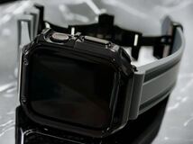 グレー　Apple Watchバンド　ラバーベルト　38mm40mm41mm42mm44mm45mm49mm ultra ウルトラ SE.SE2 アップルウォッチ　ケース　カバー_画像6