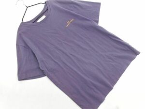 ネコポスOK Ungrid アングリッド 刺繍 Tシャツ sizeF/紫 ■◆ ☆ dga6 レディース
