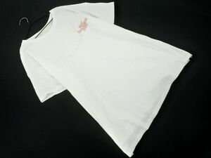 ネコポスOK Ungrid アングリッド バックロゴ 刺繍 半袖 Tシャツ sizeF/白 ■◆ ☆ dga7 レディース