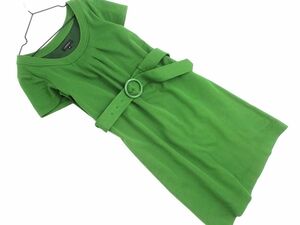 LOUNIE Lounie belt attaching tuck I line One-piece size38/ green #* * dga7 lady's 