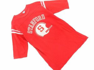 ネコポスOK ARTEX USA製 ヴィンテージ フットボール プリント Tシャツ sizeS/赤 ■◆ ☆ dga7 メンズ