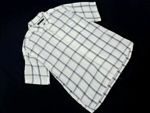 RAGEBLUE レイジブルー チェック オープンカラー ブラウス シャツ sizeS/白ｘ紺 ■◆ ☆ dga7 メンズ