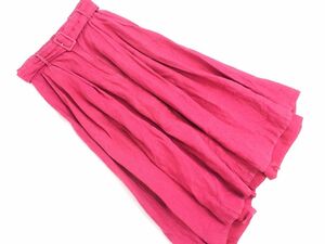 CHILD WOMAN Child Woman linen100% ремень имеется flair длинная юбка sizeF/ розовый #* * dgb1 женский 