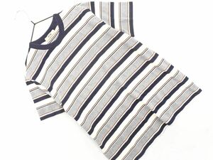 ネコポスOK レッドチョップワークス ボーダー 半袖 Tシャツ size38/白ｘ紺ｘ茶 ■◆ ☆ dgb3 レディース