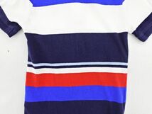 ネコポスOK POLO RALPH LAUREN ポロ ラルフローレン マルチボーダー ポロ シャツ ワンピース size4(100cm)/白ｘ紺ｘ赤 ■◆ ☆ dgb8 子供服_画像8