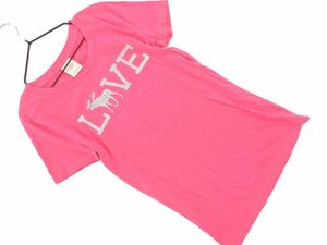 ネコポスOK Abercrombie & Fitch アバクロンビー＆フィッチ ラメ プリント Tシャツ sizeS/ピンク ■◆ ☆ dgb8 レディース