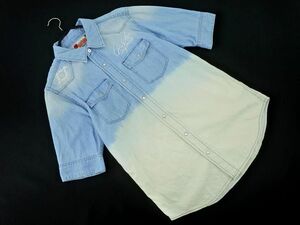 GOTCHA Gotcha Denim градация рубашка в ковбойском стиле sizeM/ бледно-голубой #* * dgb8 мужской 