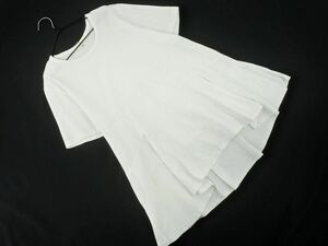 ネコポスOK Scye サイ ペプラム Tシャツ カットソー size38/白 ■◆ ☆ dgb8 レディース