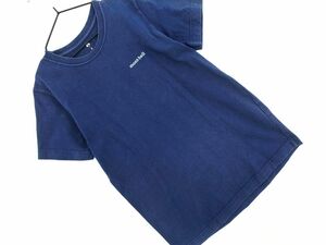ネコポスOK mont-bell モンベル ロゴプリント Tシャツ sizeS/濃紺 ■◆ ☆ dgc1 レディース