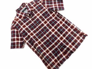  cat pohs OK COMME CA ISM Comme Ca Ism cotton flax check button down shirt sizeL/ bordeaux #* * dgc1 men's 