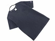 ネコポスOK Champion チャンピオン Vネック ポケット Tシャツ sizeS/黒 ■◆ ☆ dgc4 メンズ_画像1