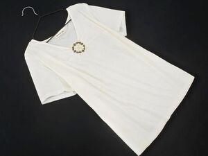 ネコポスOK STYLE ME スタイルミー スタッズ スパンコール Tシャツ sizeL/白 ■◆ ☆ dgc5 レディース