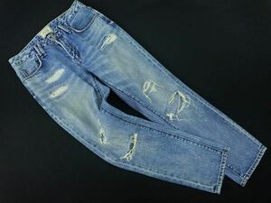 Moname モナーム クラッシュ デニムパンツ size23/青 ■■ ☆ dgc6 レディース