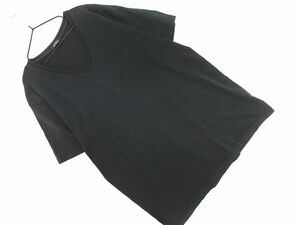 ネコポスOK UNITED ARROWS ユナイテッドアローズ Vネック 無地 Tシャツ sizeL/黒 ■◆ ☆ dgc8 メンズ