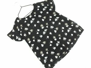  cat pohs OK E Hyphen World gallery E hyphen world gallery chiffon floral print blouse shirt sizeF/ black #* * dgc8 lady's 