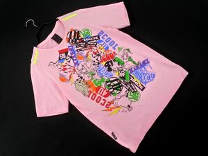 ネコポスOK adidas アディダス プリント 切替 Tシャツ sizeS/ピンク ■◆ ☆ dgc7 メンズ