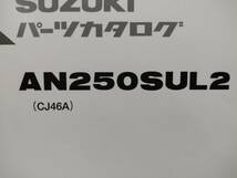 ●（R50619B2) 20　パーツリスト　パーツカタログ　PARTS LIST PARTS CATALOGUE　AN250SUL2　CJ46A　スカイウェイブ　送料無料_画像2