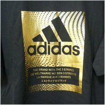 大きいサイズ◆新品未使用◆送料無料◆(2XO)(3XL)アディダスadidas黒/ブラック フォイルロゴグラフィティーTシャツ/金(ゴールド)ロゴ_画像3