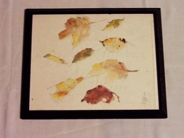 ★New from our warehouse!★Showa Retro [Withered Leaves]★Watercolor painting/hand-painted guaranteed and autographed!, Painting, watercolor, Still life