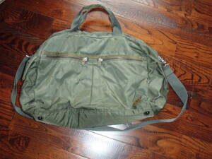 ELLE ACTIVE nylon tote bag khaki green removal possible shoulder .. belt attaching 