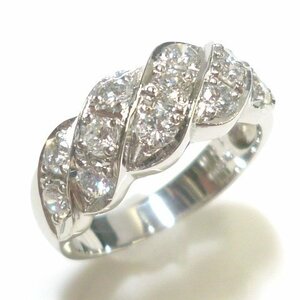 J◇Pt900【新品仕上済】豪華！ダイヤモンド 1.0ct プラチナ リング 指輪 14号 ダイヤ 13粒 diamond platinum ring