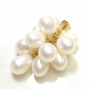 J◇K18 パール ペンダントトップ イエローゴールド 18金 真珠 11粒 チャーム pearl yellow gold pendent charm【ネコポスOK】