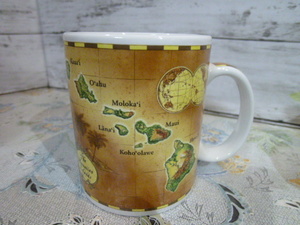 ■■　VINTAGE MAP OF THE HAWAIIAN ISLANDS COFFEE CUP　未使用保管品■■