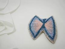 ミナペルホネン　蝶　紺色　大きめ　ブローチ　ハンドメイド　♪ビーズ刺繍　ピンmina perhonen_画像4