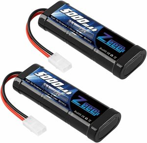 ゼエエ Zeee 7.2V 5000mAh NiMH TAMIYAプラグ付き 2パック ニッケル水素大容量バッテリー ラジコン製品