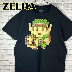 ZELDA ゼルダの伝説 リンク ゲーム キャラクター Tシャツ 半袖 輸入品 春服 夏服 海外古着 ゆったり 任天堂 フィールド ドット