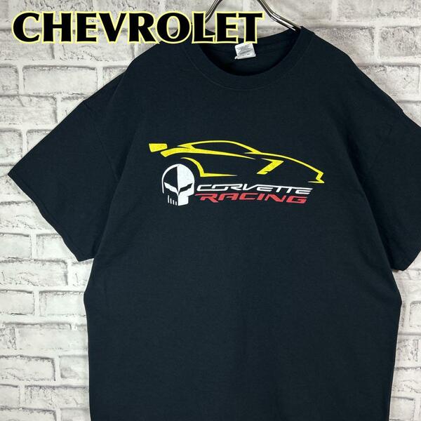 Chevrolet シボレー コルベット レーシング 車 Tシャツ 半袖 輸入品 春服 夏服 海外古着 会社 企業 車 カー スポーツカー CORVETTE