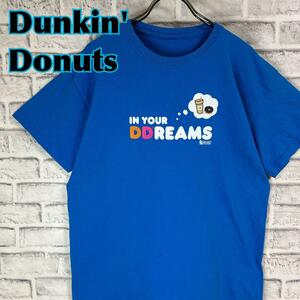 Dunkin' Donuts ダンキンドーナツ 飲食 企業 Tシャツ 半袖 輸入品 春服 夏服 海外古着 会社 企業 ファストフード ベーグル サンドウィッチ