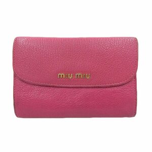 美品 ミュウミュウ MIUMIU 箱付 マドラス 二つ折り財布 コンパクトウォレット