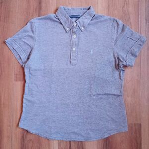 Ralph Lauren Ralph Lauren polo-shirt short sleeves M size cotton cotton 100% gray lady's 
