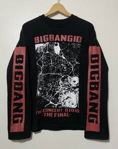 ★ BIG BANG 10 ビッグバン THE CONCERT 0.T0.10 THE FINAL 袖プリント 長袖Tシャツ ロングスリーブトップス 黒 ブラック M ビッグバン