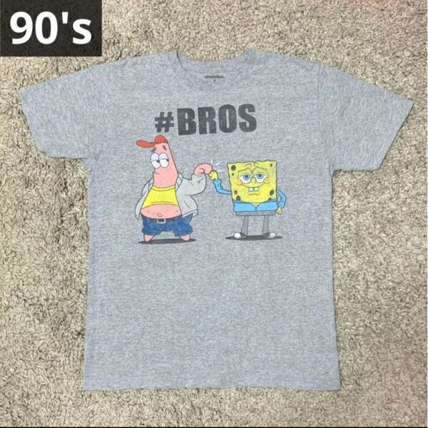 90s ニコロデオン パトリック・スポンジボブ半袖Tシャツ ヴィンテージ古着