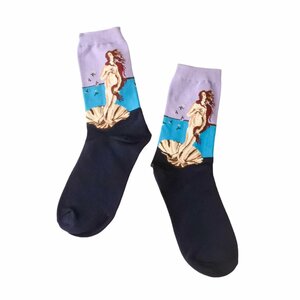 Art hand Auction 维纳斯的诞生绘画图案艺术袜子女式男式袜子进口流行袜子, 对女性来说, 一般的, 其他的