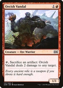 MTG ■赤/英語版■ 《蛮行オーク/Orcish Vandal》★FOIL★ ダブルマスターズ 2XM