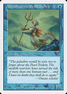 MTG ■青/英語版■ 《真珠三叉矛の人魚/Merfolk of the Pearl Trident》★FOIL★ 第7版 7ED