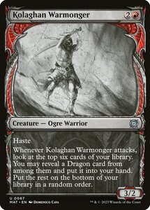 MTG ■赤/英語版■ 《コラガンの戦争屋/Kolaghan Warmonger》▲ショーケース▲ 機械兵団の進軍：決戦の後に MAT