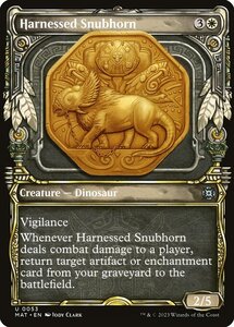 MTG ■白/英語版■ 《装具つなぎの短角獣/Harnessed Snubhorn》▲ショーケース▲ 機械兵団の進軍：決戦の後に MAT