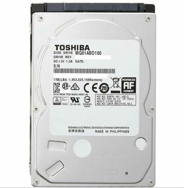 東芝 TOSHIBA製 内蔵HDD 1TB 2.5インチSATA MQ01ABD100 9.5mm厚 【新品バルク品】