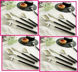 [ free shipping : cutlery :20ps.@]*5ps.@x 4 set * stylish!!!: pretty * spoon 21cm, Fork 21cm, steak knife 22cm: dinner set :No1