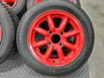 ブラックレーシング Black Racing 8スポーク 14インチ 6J +40 4H-114.3 バリ山 BRIDGESTONE 175/60R14 カプチーノ ワタナベ エイトスポーク_画像3