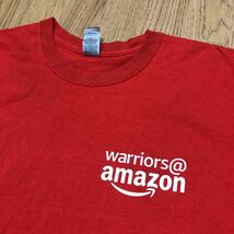 GILDAN /ギルダン /メンズL 半袖Tシャツ トップス プリントTシャツ ロゴT 赤 warriors@amazon アメカジ 海外輸入品 USA古着_画像4