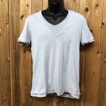 Z Zegna /ジーゼニア /メンズS 半袖Tシャツ トップス 無地 Ｖネック カジュアル 古着_画像1